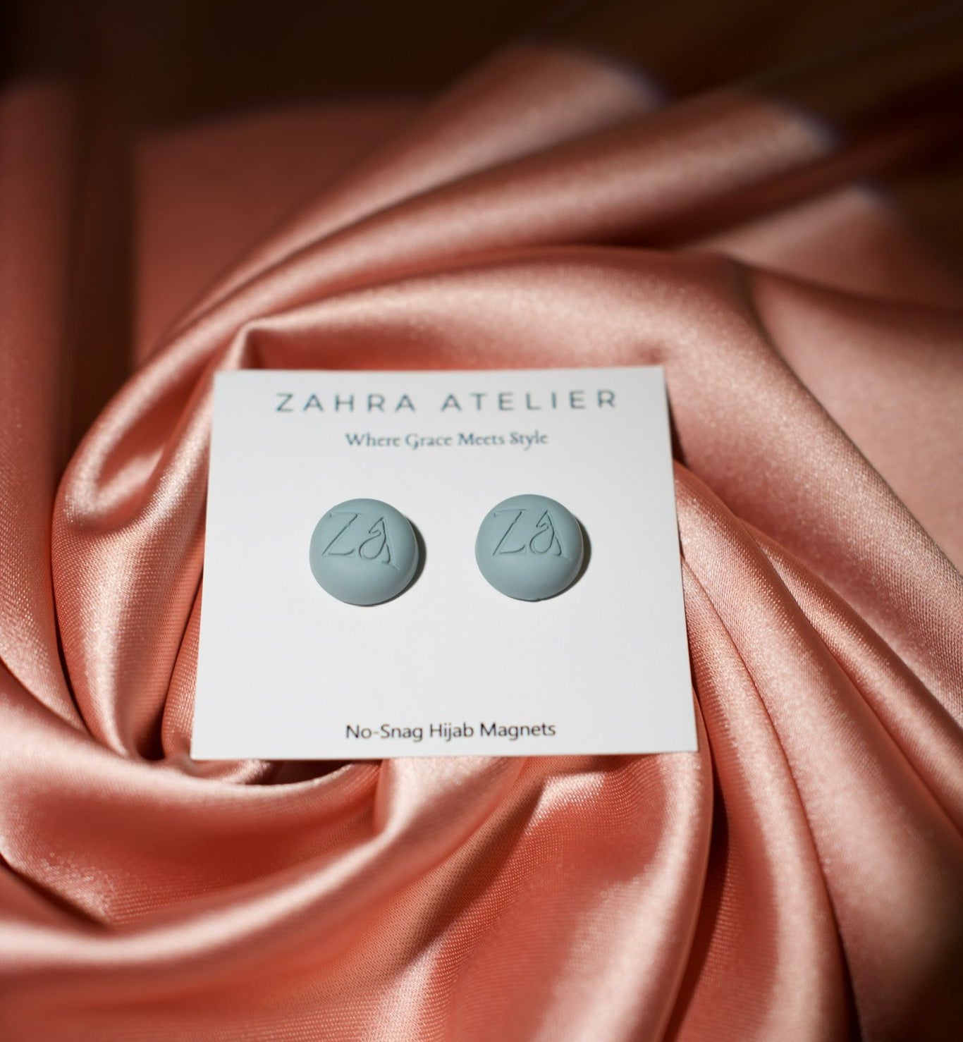 Ultra-Strong No-Snag Hijab Magnets — Matte Dusty Teal