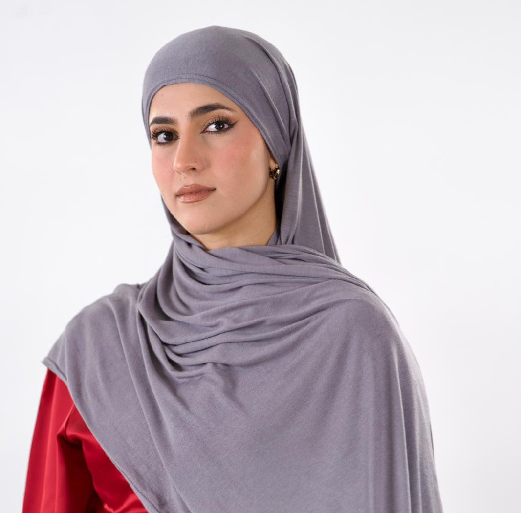 Premium Jersey Hijab — Stone Grey