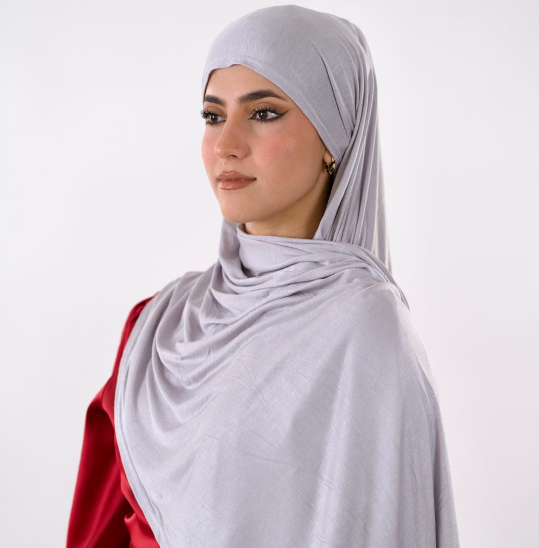 Premium Jersey Hijab — Light Grey