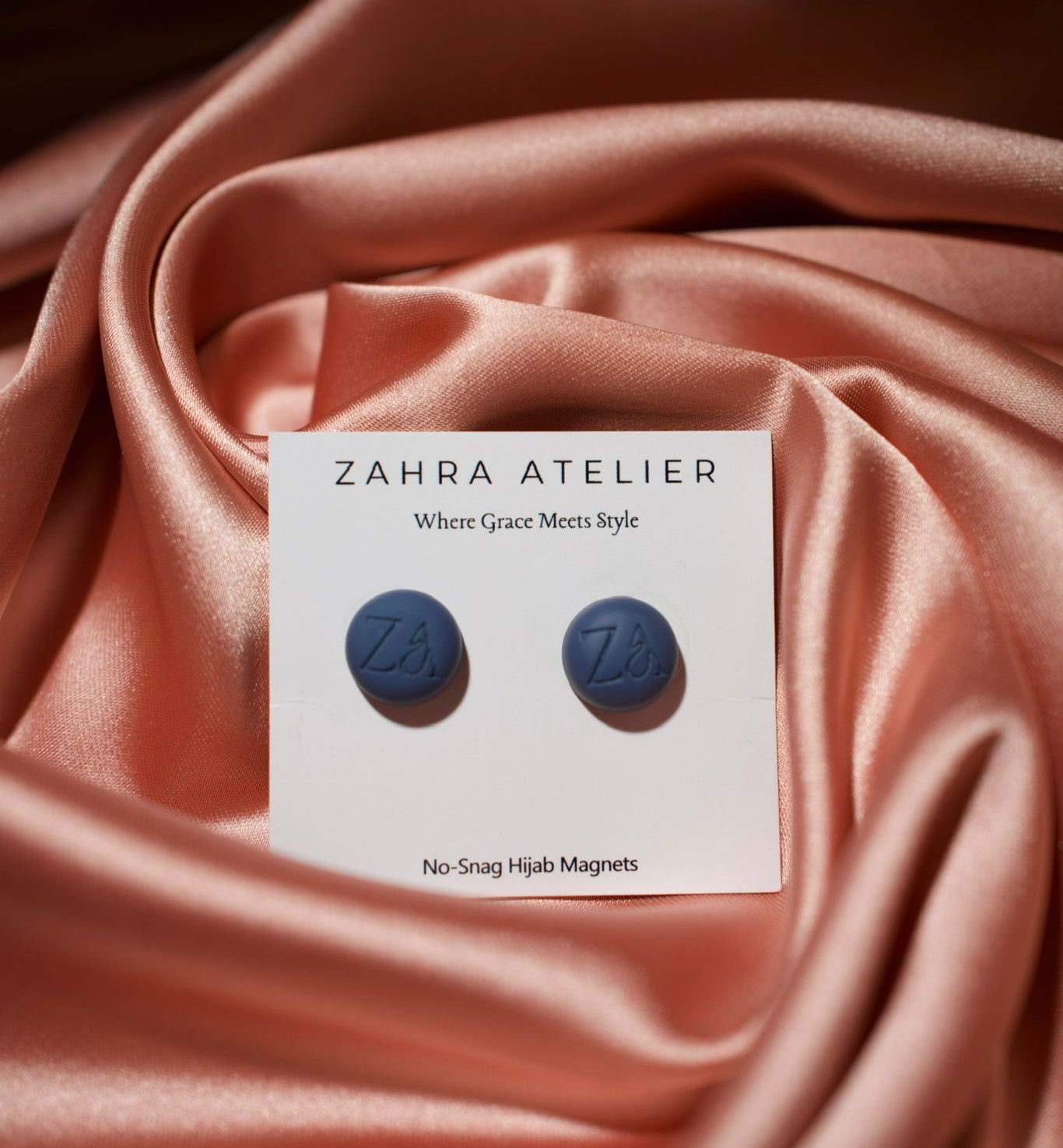 Ultra-Strong No-Snag Hijab Magnets — Matte Navy Blue