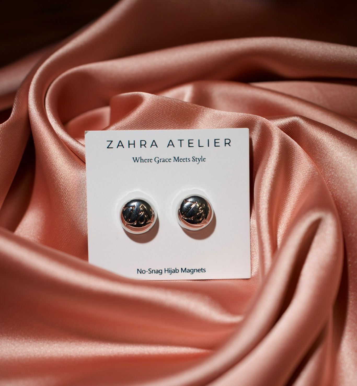 Ultra-Strong No-Snag Hijab Magnets — Metallic Silver