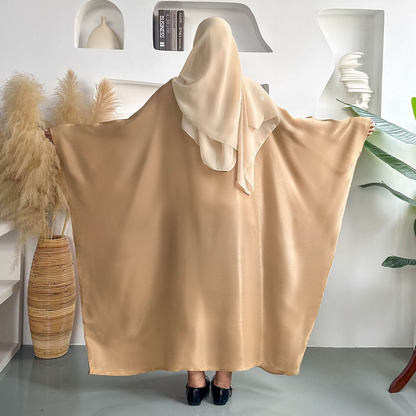 Opaline Butterfly Inner Tie Abaya - Sahara Khaki