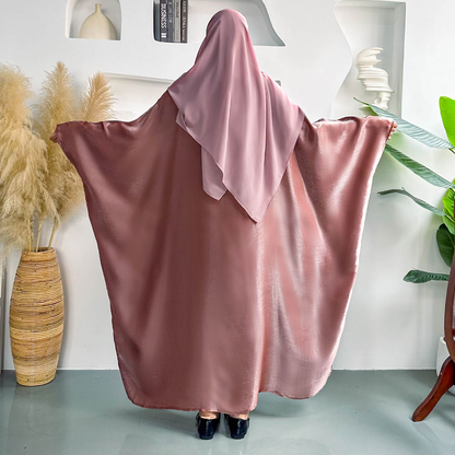 Opaline Butterfly Inner Tie Abaya - Pink Mauve