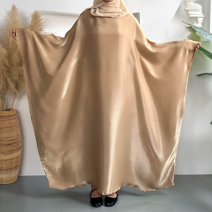 Opaline Butterfly Inner Tie Abaya - Sahara Khaki