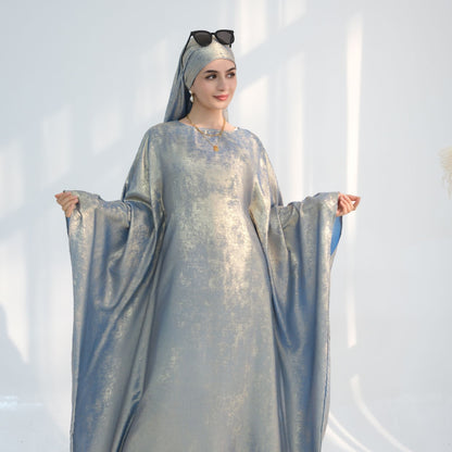 Celestial Mirage Abaya - Silver Blue Mist