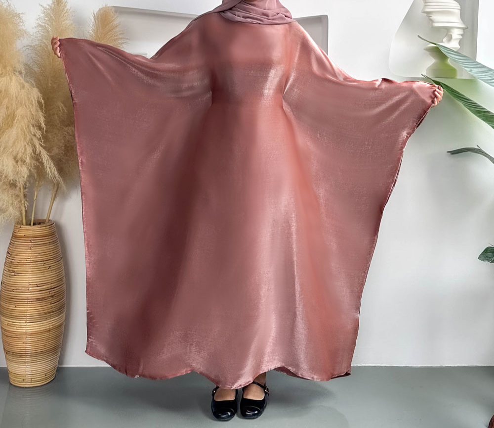 Opaline Butterfly Inner Tie Abaya - Pink Mauve