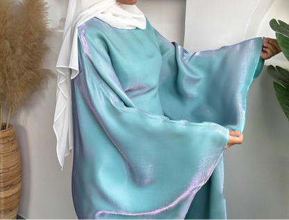 Opaline Butterfly Inner Tie Abaya - Moonlight Blue