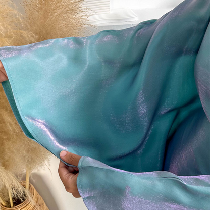 Opaline Butterfly Inner Tie Abaya - Moonlight Blue