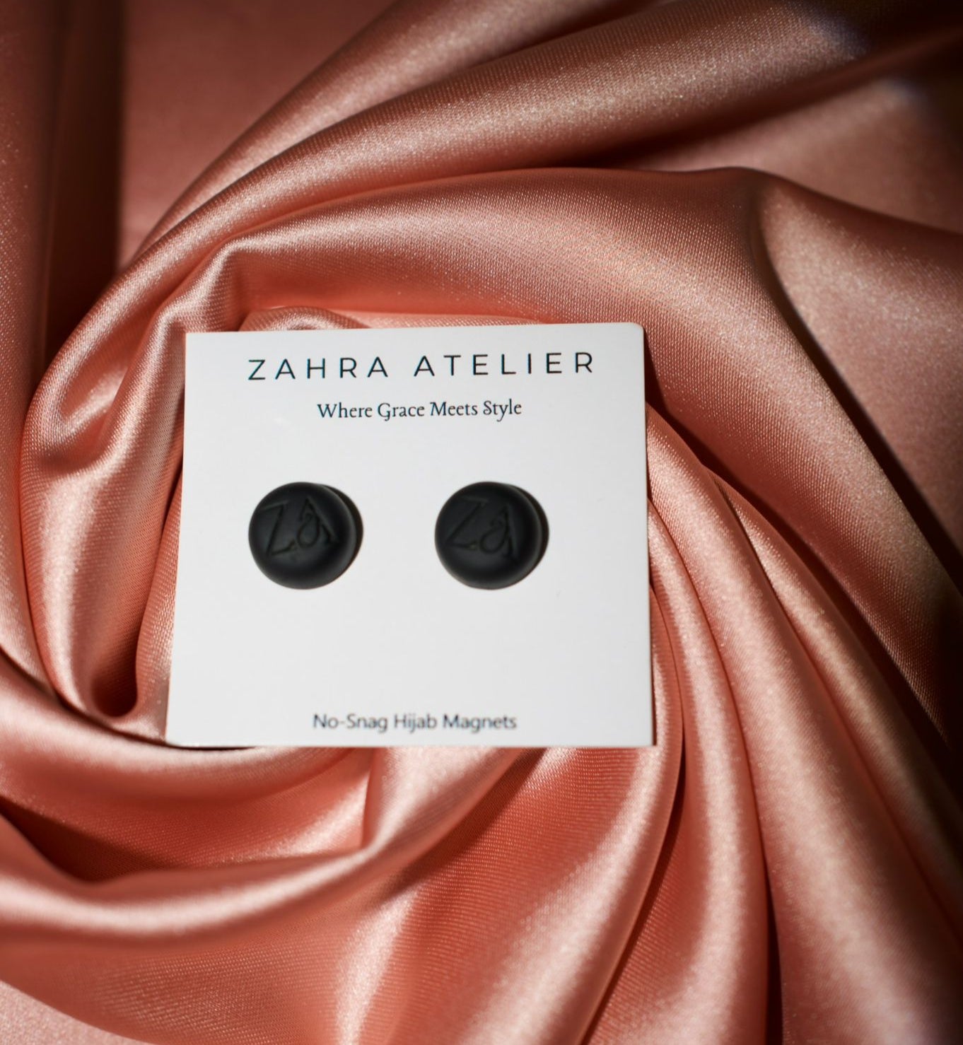Ultra-Strong No-Snag Hijab Magnets — Matte Black