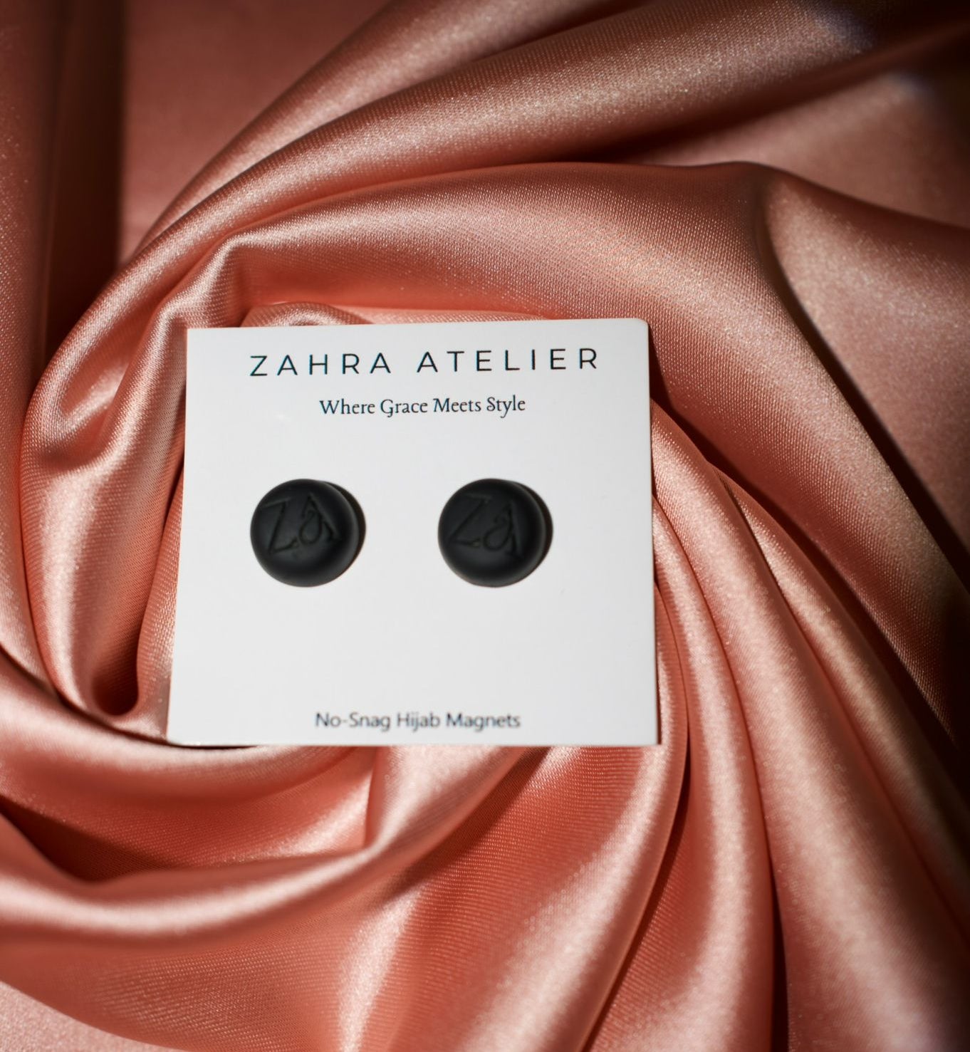Ultra-Strong No-Snag Hijab Magnets — Matte Black