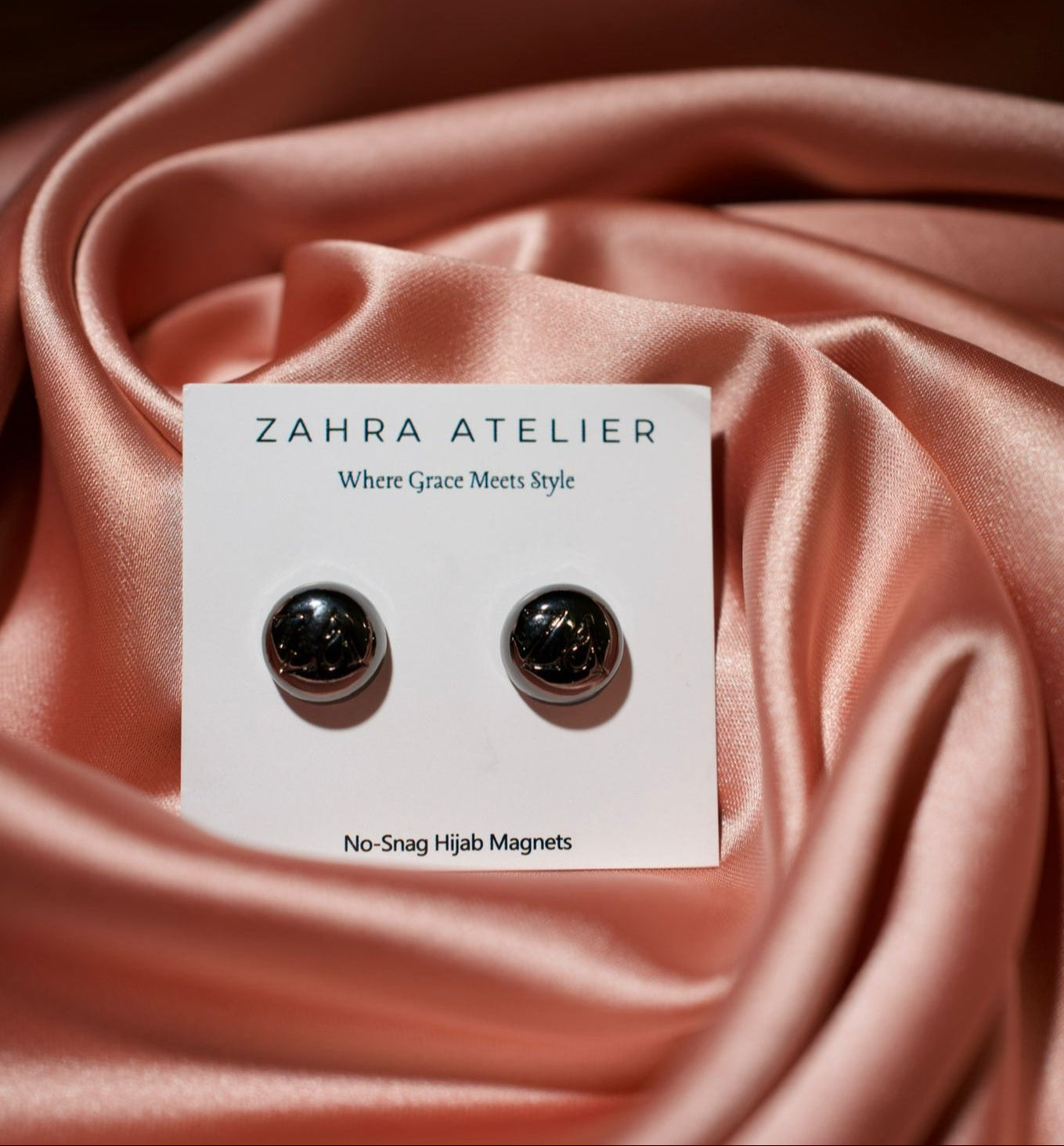 Ultra-Strong No-Snag Hijab Magnets — Metallic Black
