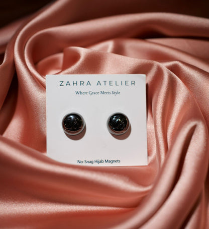 Ultra-Strong No-Snag Hijab Magnets — Metallic Black