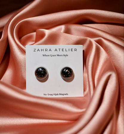 Ultra-Strong No-Snag Hijab Magnets — Metallic Black