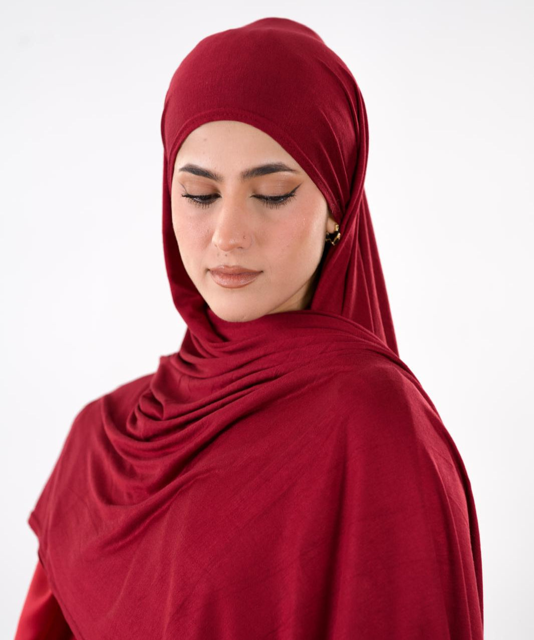 Premium Jersey Hijab — Burgundy