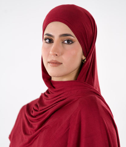 Premium Jersey Hijab — Burgundy