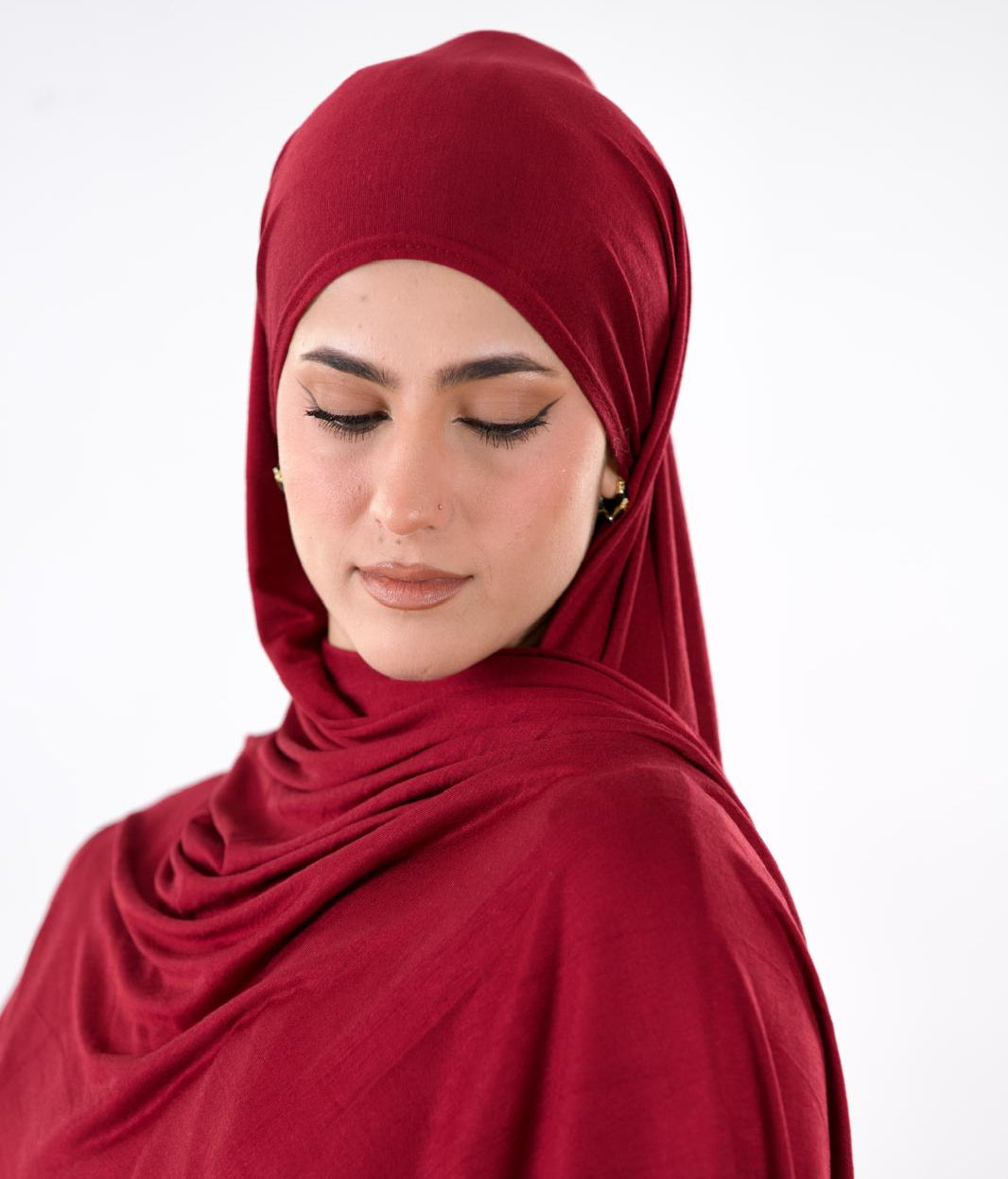 Premium Jersey Hijab — Burgundy