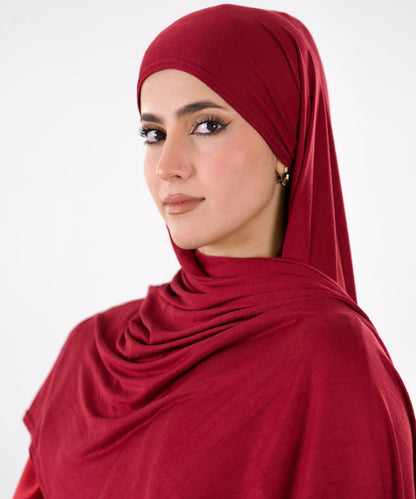 Premium Jersey Hijab — Burgundy