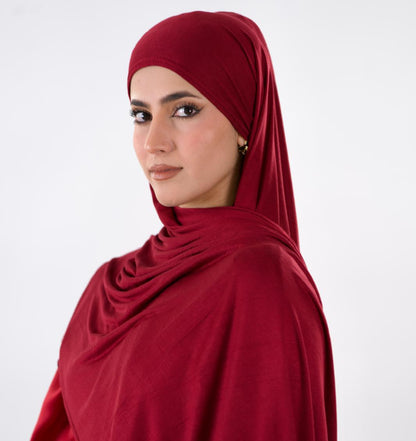 Premium Jersey Hijab — Burgundy