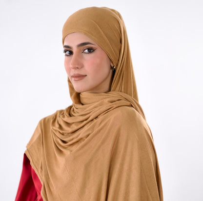 Premium Jersey Hijab — Camel