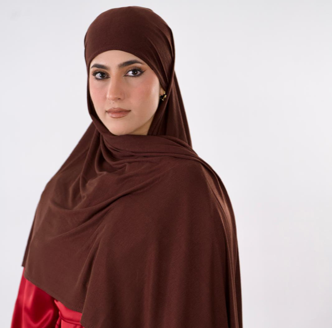 Premium Jersey Hijab — Coffee