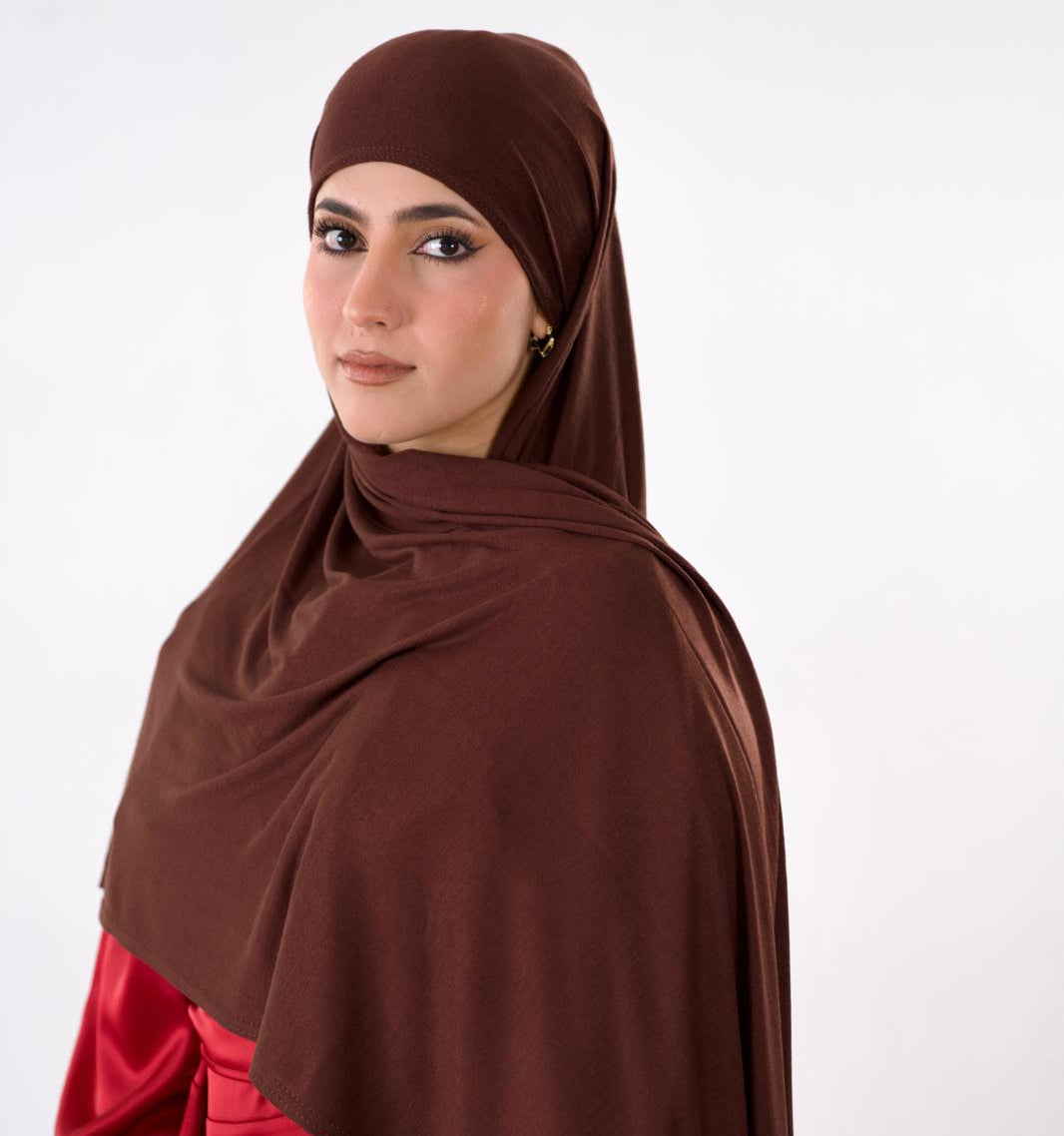 Premium Jersey Hijab — Coffee