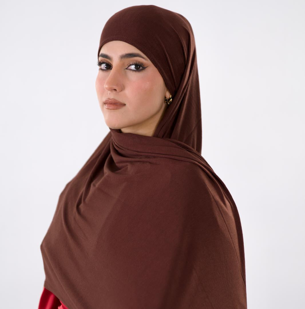 Premium Jersey Hijab — Coffee