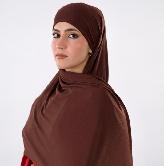 Premium Jersey Hijab — Coffee