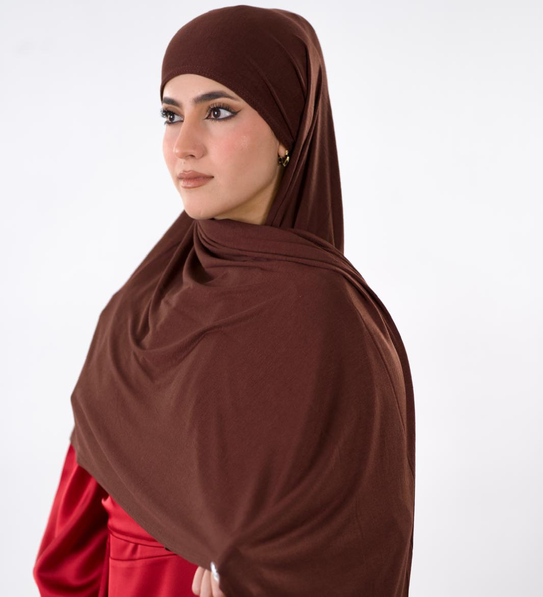 Premium Jersey Hijab — Coffee