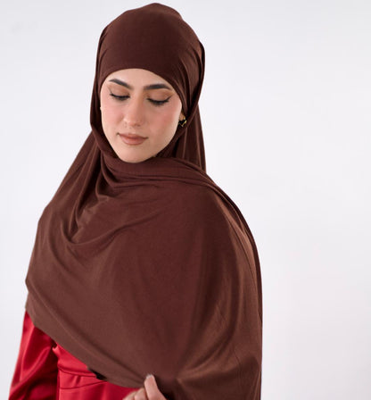 Premium Jersey Hijab — Coffee