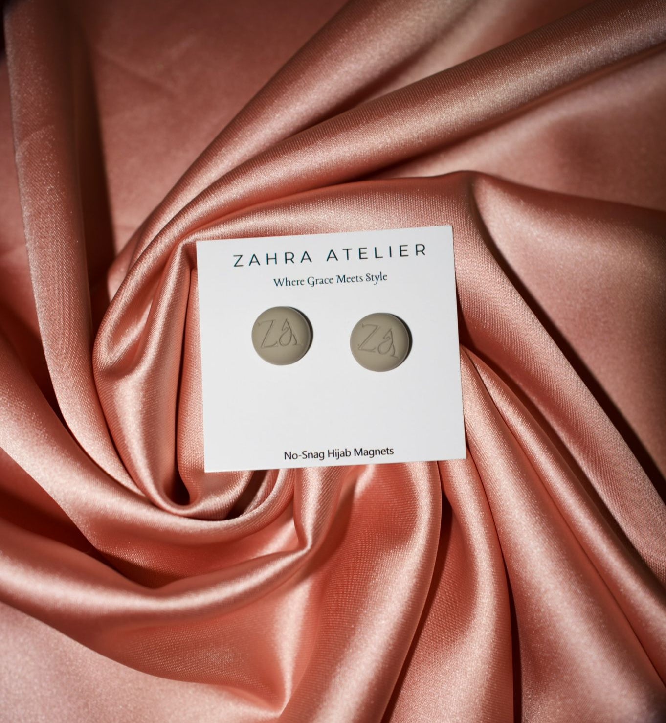 Ultra-Strong No-Snag Hijab Magnets — Matte Mud Grey
