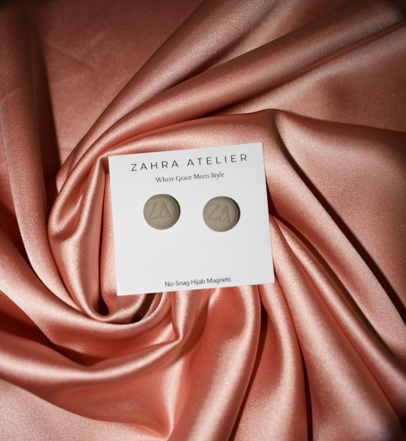Ultra-Strong No-Snag Hijab Magnets — Matte Mud Grey