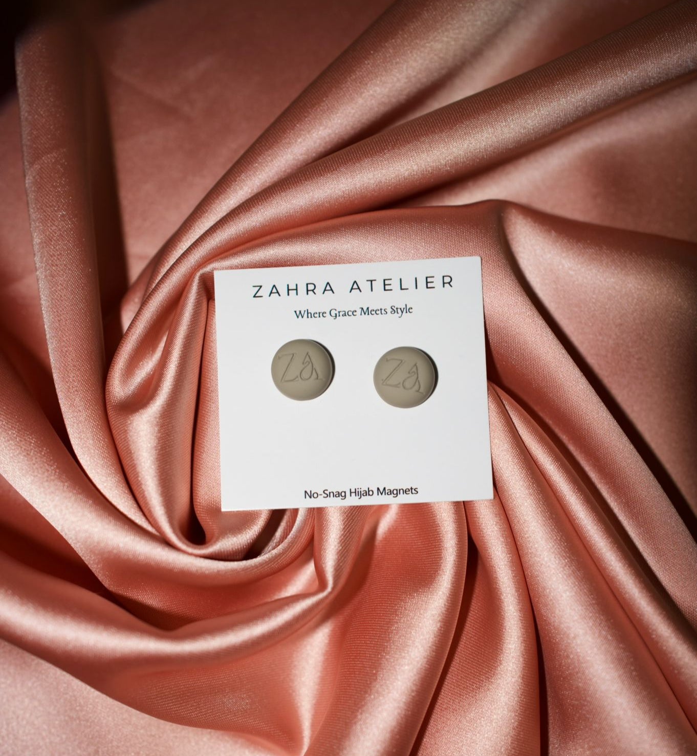 Ultra-Strong No-Snag Hijab Magnets — Matte Mud Grey