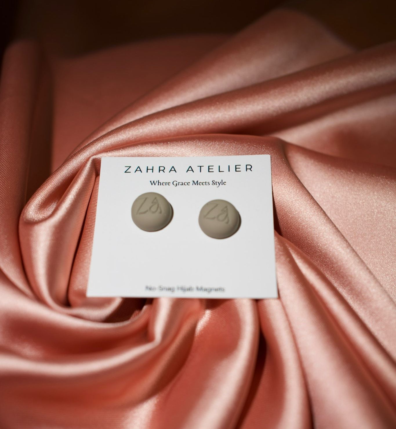 Ultra-Strong No-Snag Hijab Magnets — Matte Mud Grey