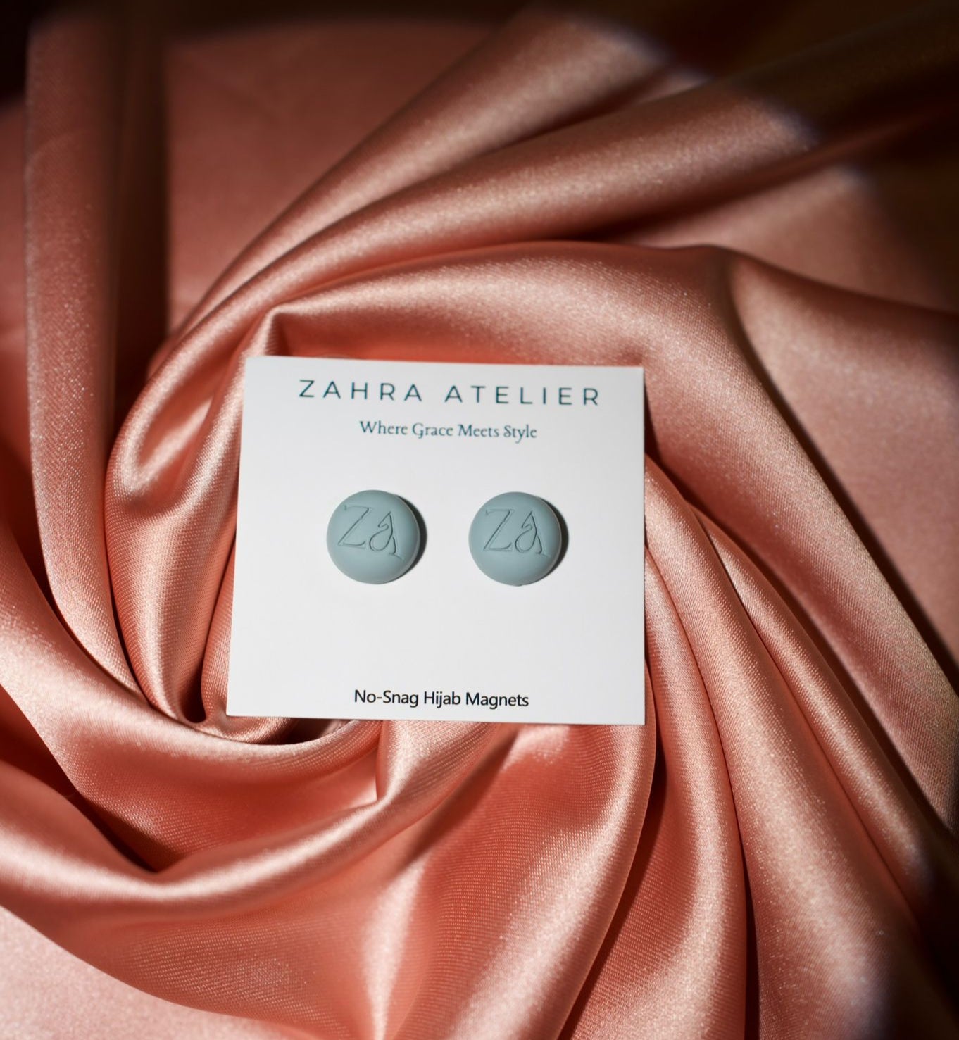 Ultra-Strong No-Snag Hijab Magnets — Matte Dusty Teal