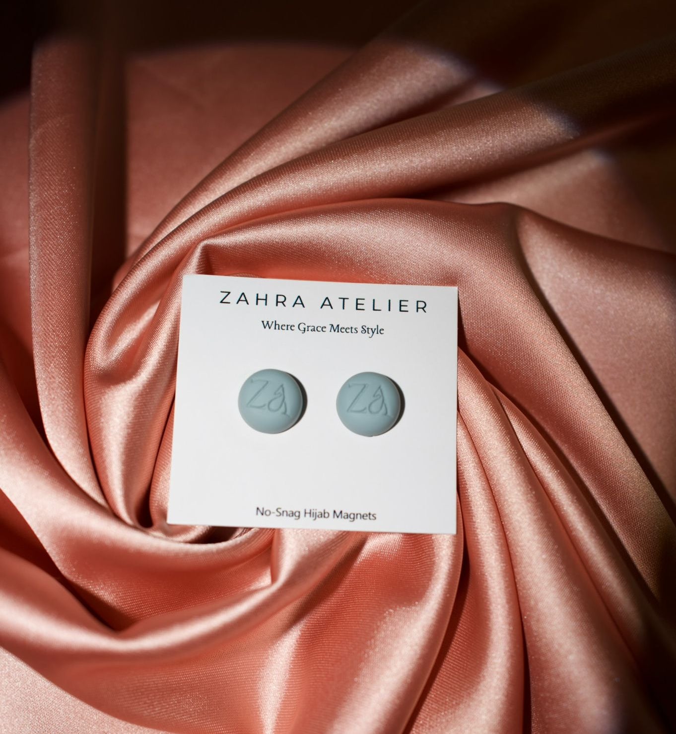 Ultra-Strong No-Snag Hijab Magnets — Matte Dusty Teal