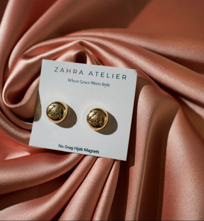 Ultra-Strong No-Snag Hijab Magnets — Metallic Gold