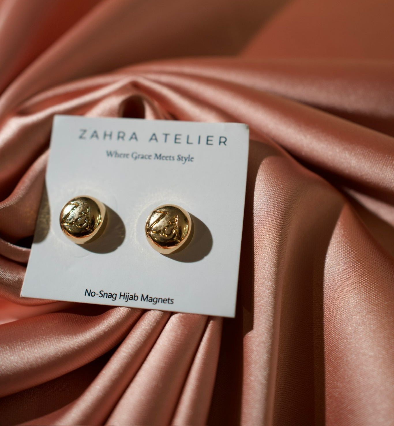 Ultra-Strong No-Snag Hijab Magnets — Metallic Gold