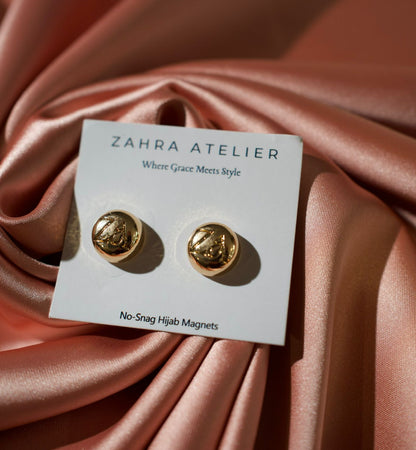 Ultra-Strong No-Snag Hijab Magnets — Metallic Gold