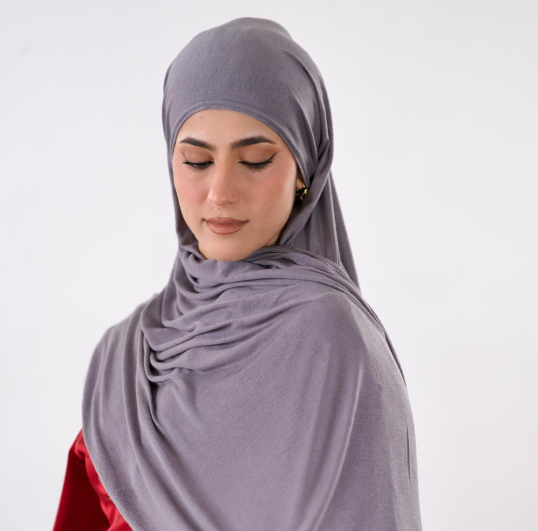Premium Jersey Hijab — Stone Grey