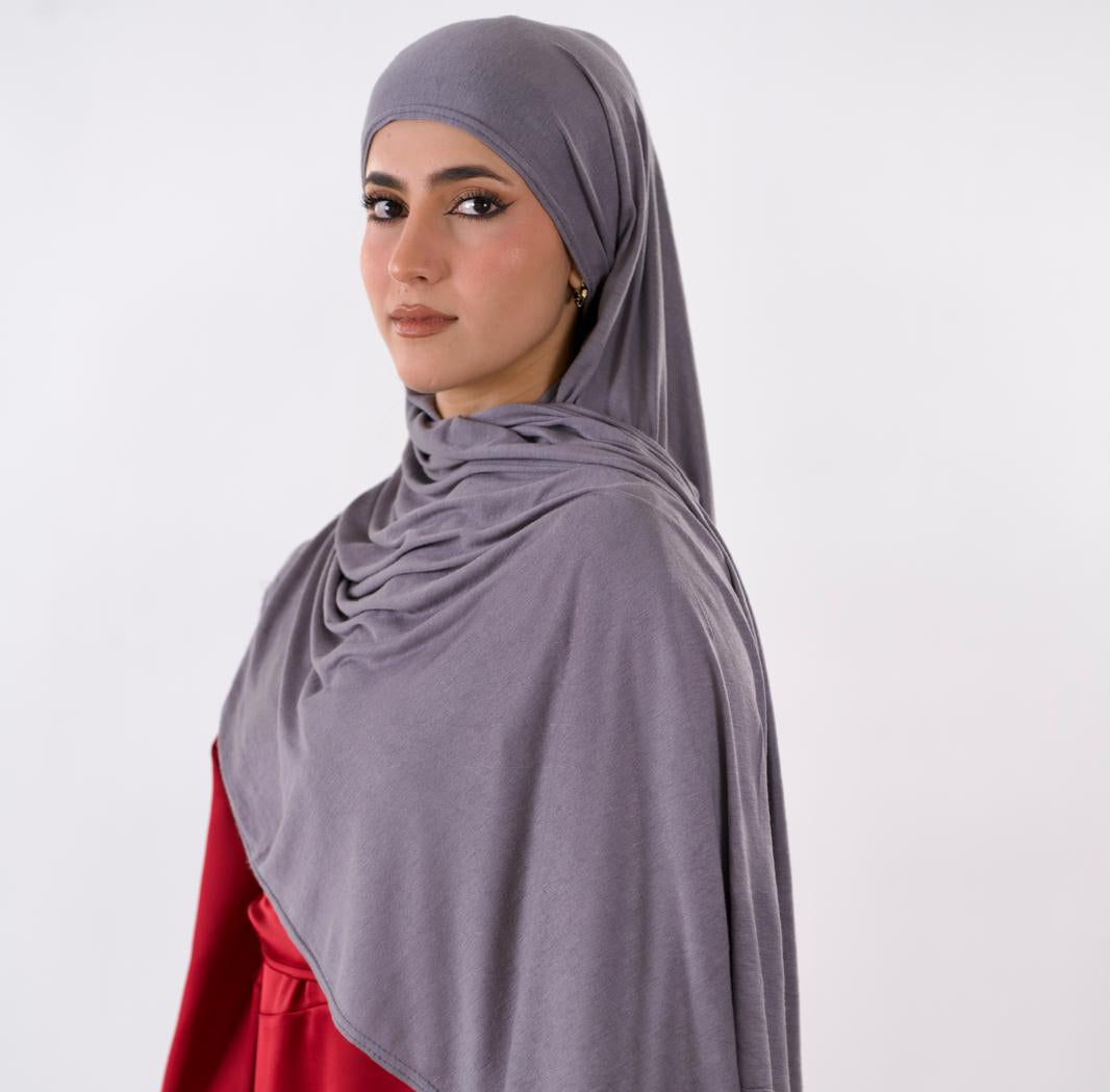 Premium Jersey Hijab — Stone Grey