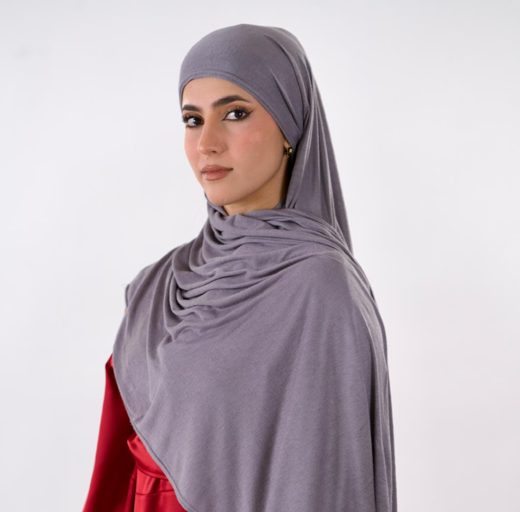 Premium Jersey Hijab — Stone Grey