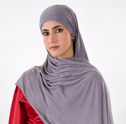 Premium Jersey Hijab — Stone Grey