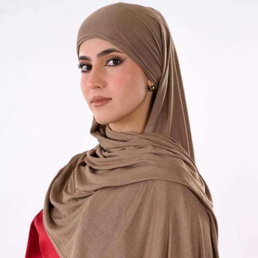 Premium Jersey Hijab — Khaki