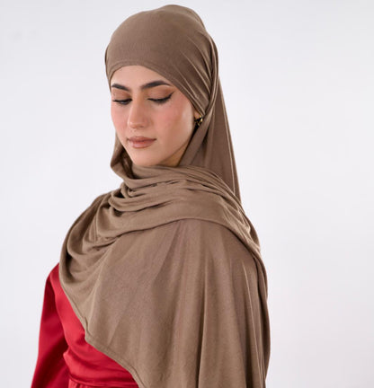 Premium Jersey Hijab — Khaki