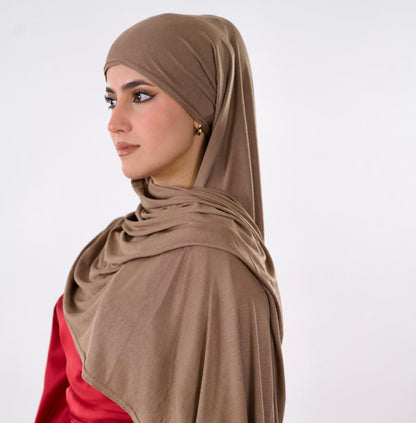 Premium Jersey Hijab — Khaki