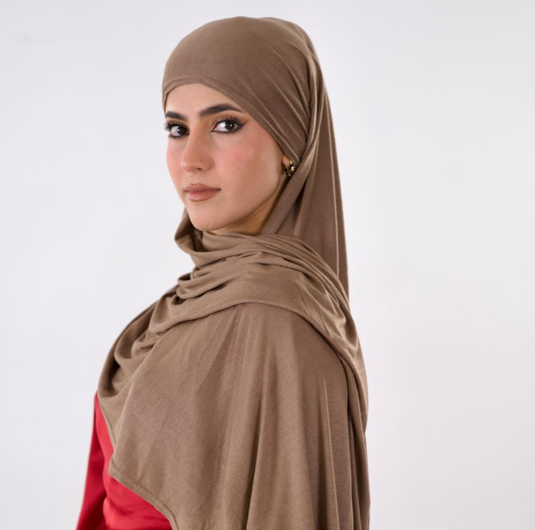 Premium Jersey Hijab — Khaki
