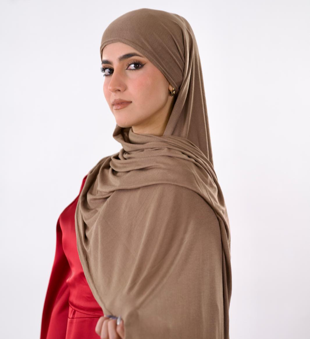 Premium Jersey Hijab — Khaki
