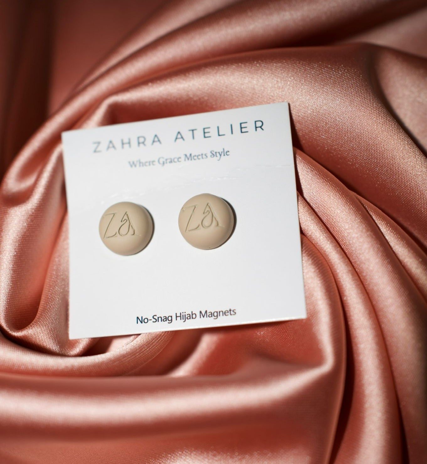Ultra-Strong No-Snag Hijab Magnets — Matte Khaki