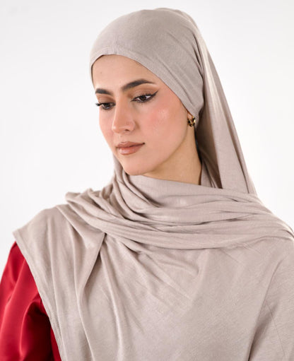 Premium Jersey Hijab — Warm Latte
