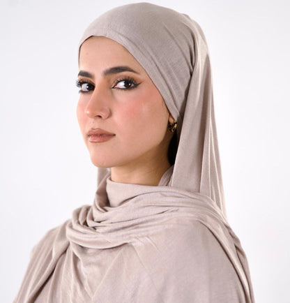 Premium Jersey Hijab — Warm Latte